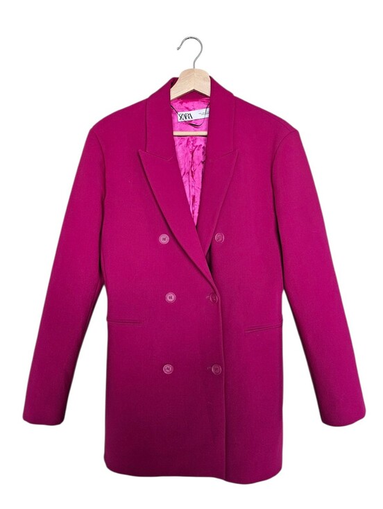 Zara Jackets & Blazers - Zara Double-Breasted Fuchsia Blazer Jacket Size Large